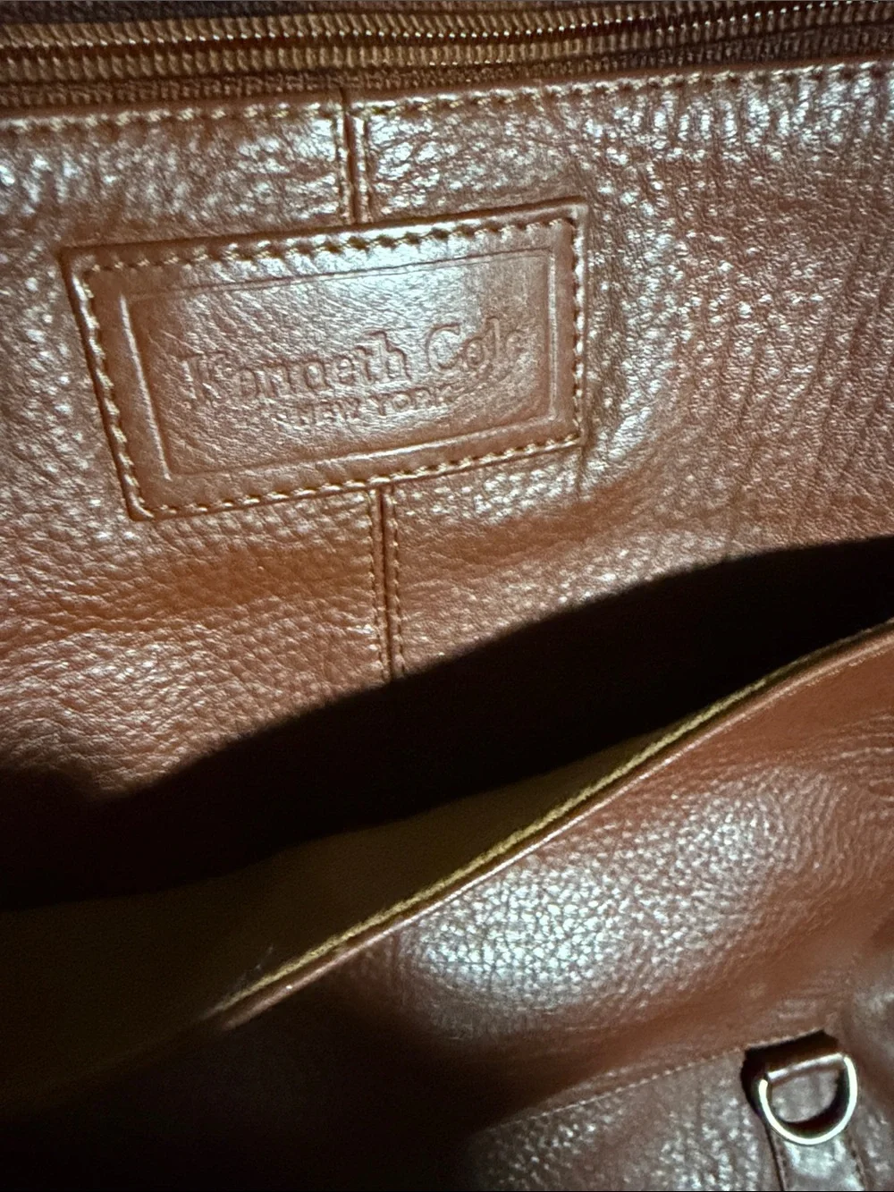 Keneth Cole New York brown Flap button bag Leather bag crossbody bag